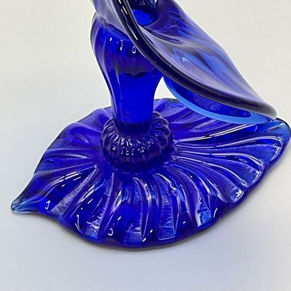 Jack in the Pulpit Vintage Cobalt Blue Studio Art Glass Signed J Deanda - Picture 10 of 12